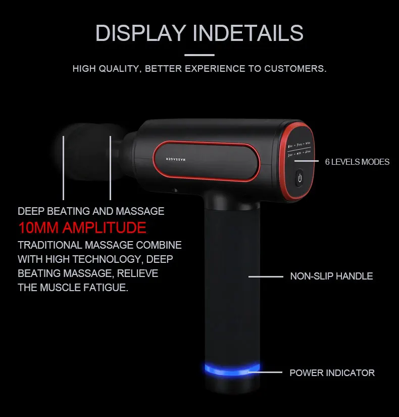 Handy Smart Fascia Gun USB Lasts up To 4 Hours CE Deep Muscle Massage Suitable For Gym Family USB Fascia Gun