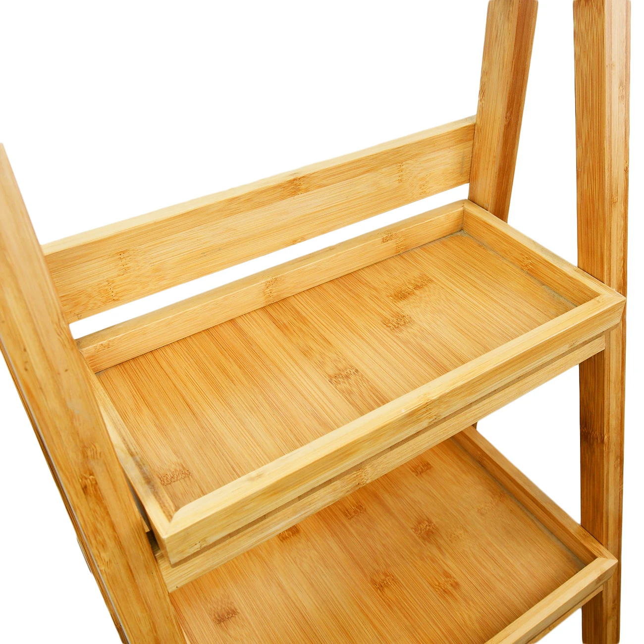 Multifunctional 4 Tier Foldable Bamboo Flower Pot Rack Shelf Ladder Shelving Display Stand Bookshelf Storage Rack