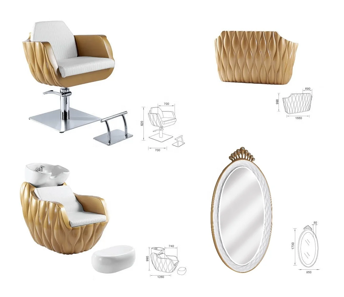 
New salon furniture golden mirror station factory direct price HY-2018B 