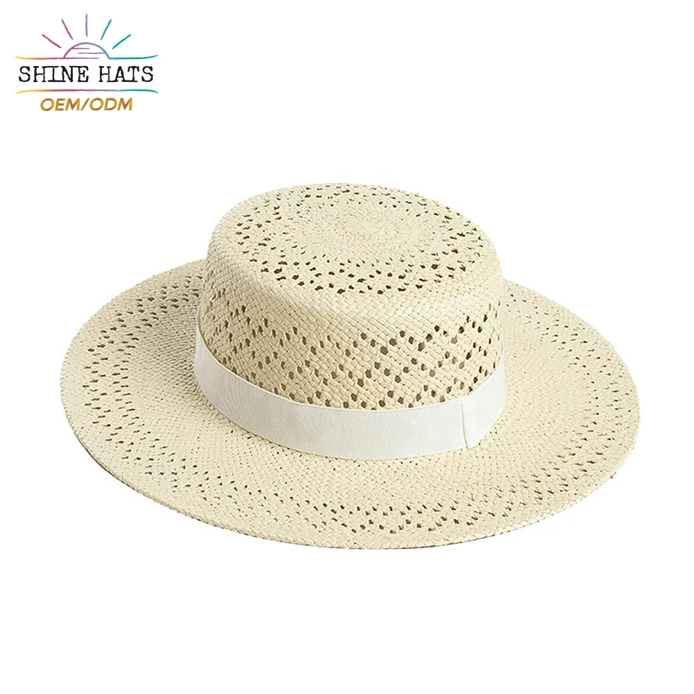 2024 Shinehats OEM Fashion Summer Design Paper Grass Sun Wide Brim  Hot Sell Boater Beach Adult Unisex Straw Hats