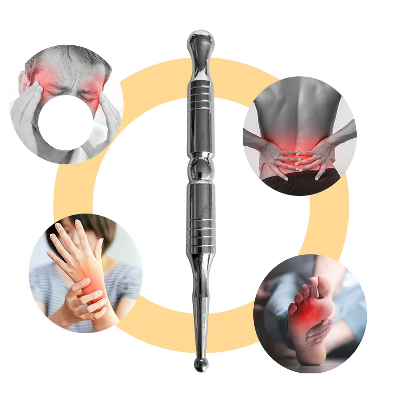 High Quality Stainless Steel Acupoint Pen Facial Reflexology Tool Metal Massage Stick Beauty Multi Purpose Guasha Massage Rod