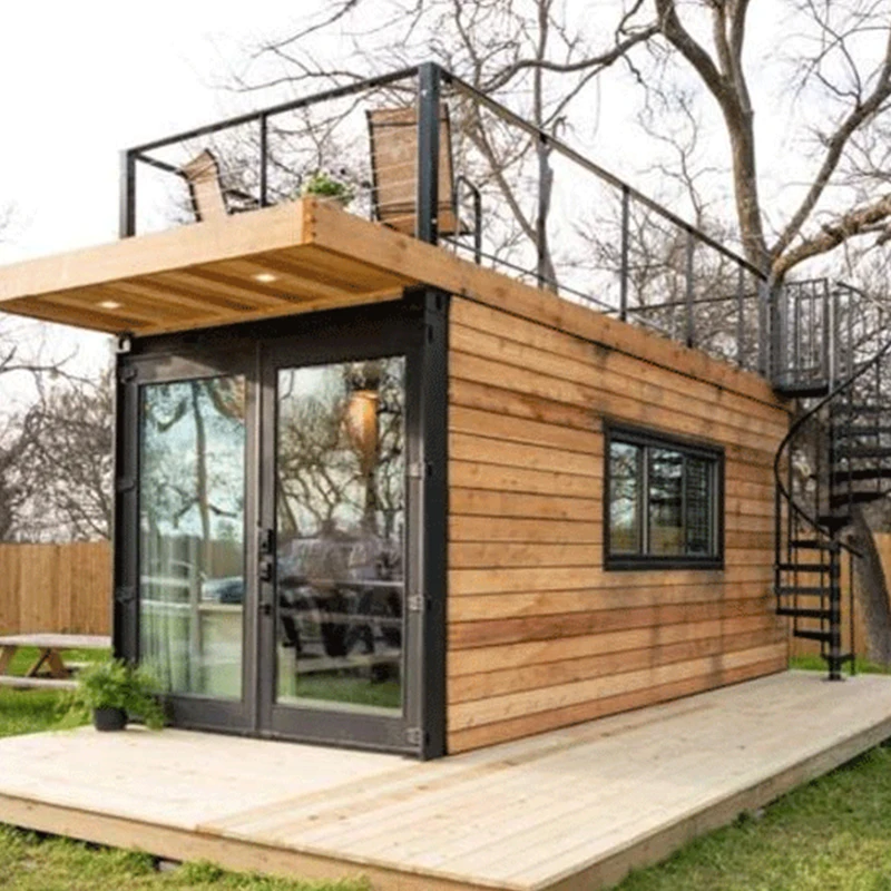 Longhe Tiny Home Garden Office Flat Pack Prefab House Luxurious Light Steel Frame Metal Container Prefabricated House Cabins