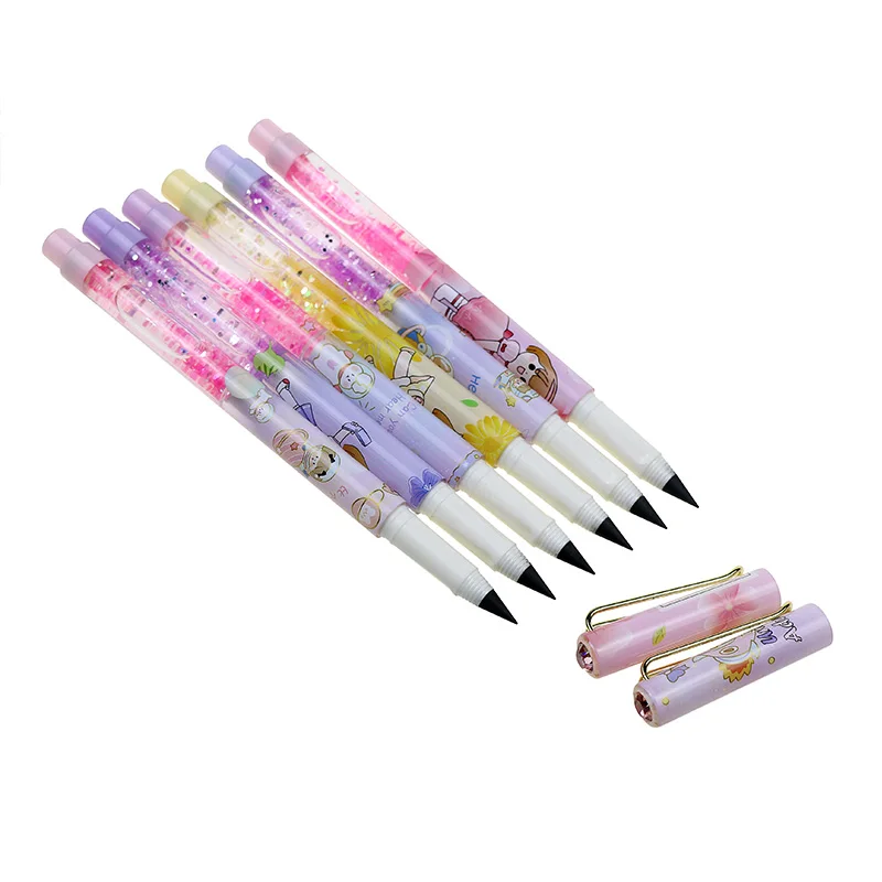 BECOL New Coming Floating Barrel  Pencil With Built-in Eraser No Need Sharpened Drawing Inkless Eternal Pencil for Students