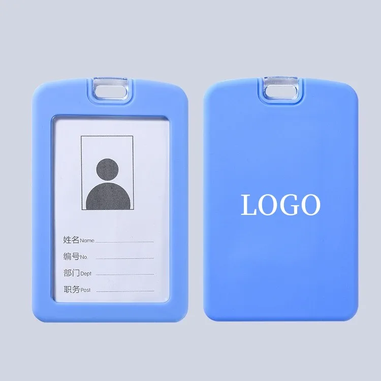 Wholesale Durable Soft Silicone Working ID Badge Card Holder Custom Logo Name Badge Holder