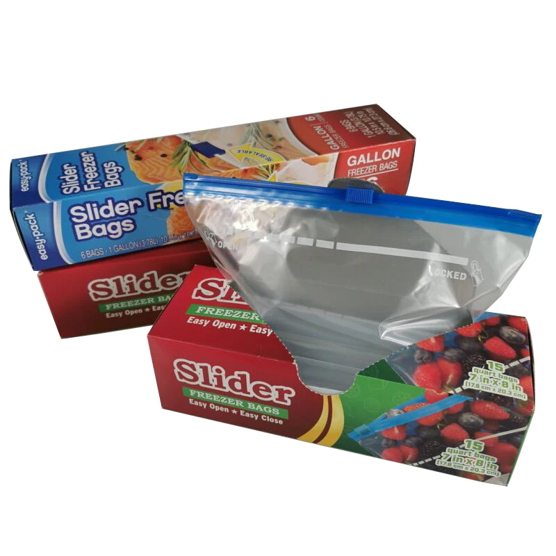 High quality PE durable freezer bag various reusable slider freezer packaging bag