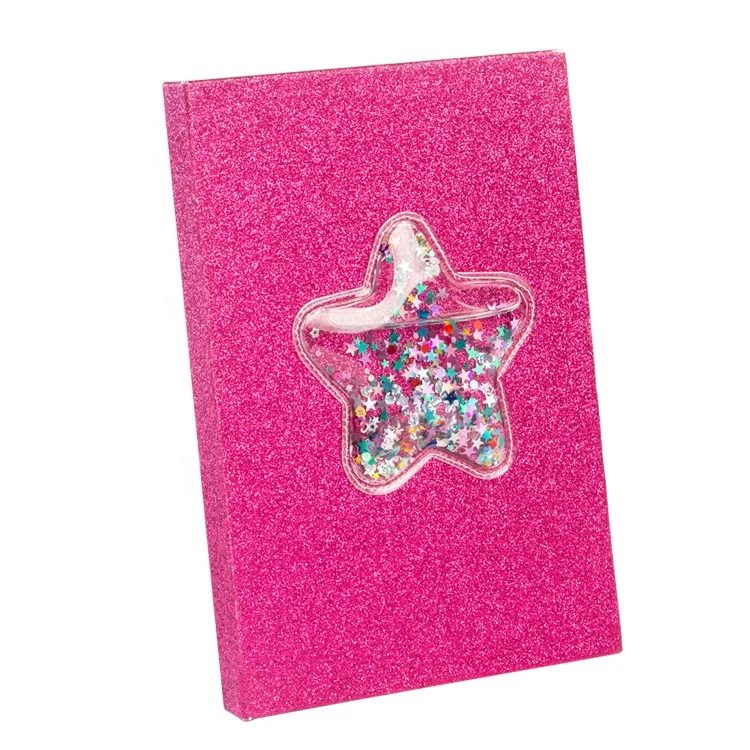 Custom Wholesale Hardcover Glue Bound Glitter Notebook, Pink Journal  Diary Glitter Notebook With Interesting Design