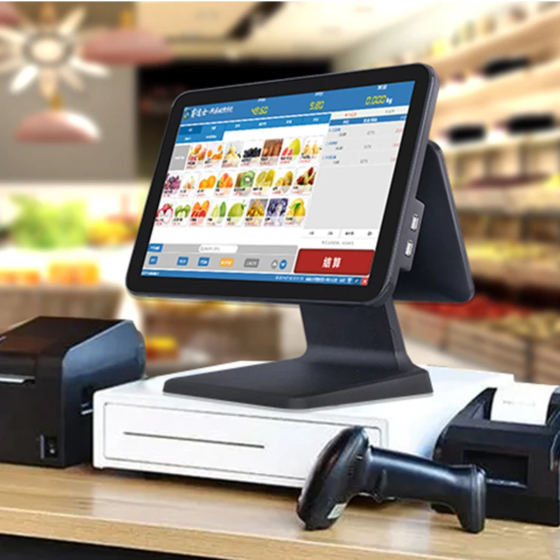 OEM 15.6inch POS System Terminals Touch double single Computer Retail Software Wins android pos machine