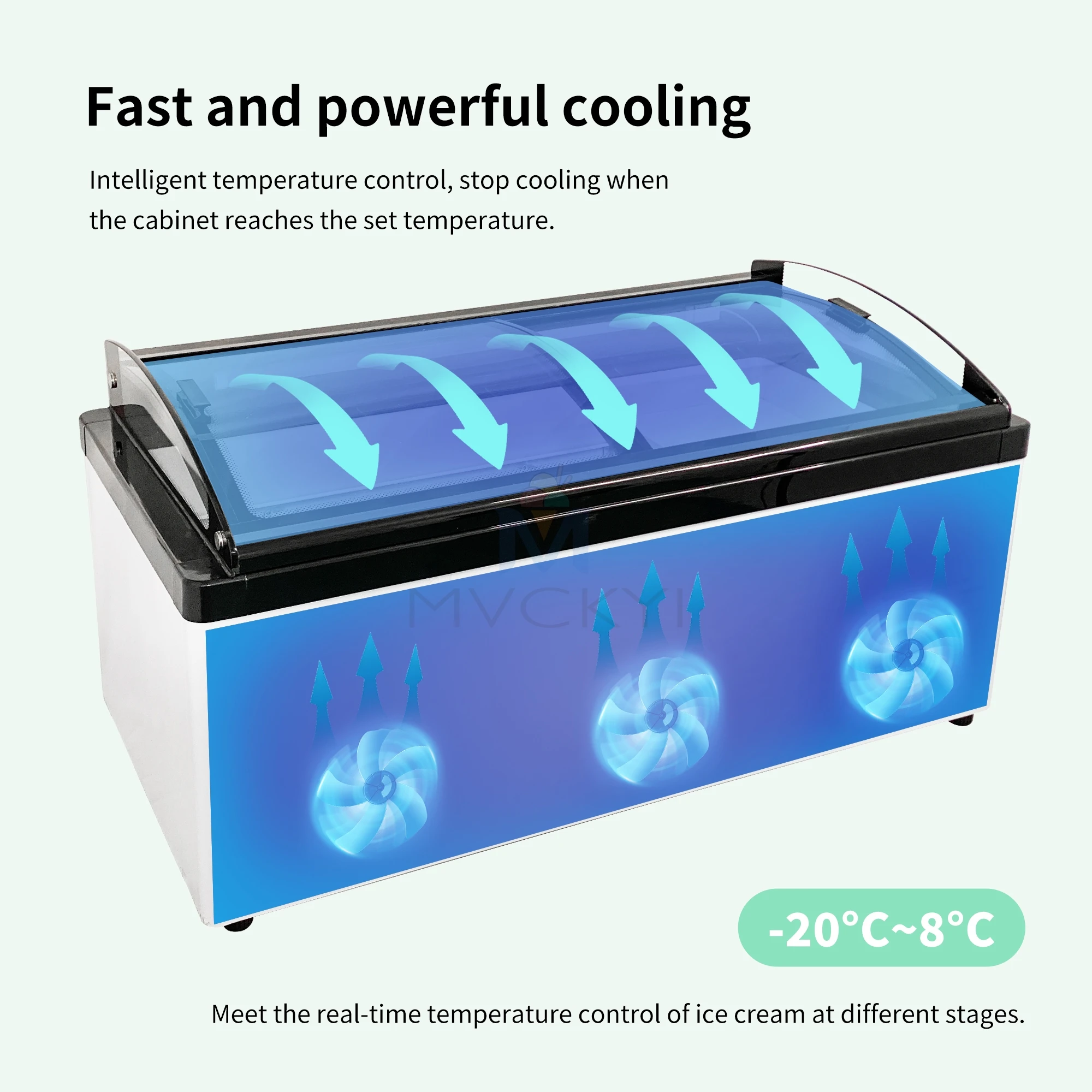 Mvckyi Small Display Refrigerators Counter Top Showcase Mini Ice Cream Display Freezer