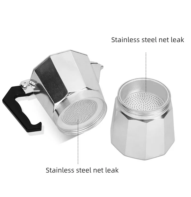 Stovetop Materials Italy Aluminum 6 Cup Cups Espresso 180ml Mini Stove Expresso Maker Black Moka Pot Coffee