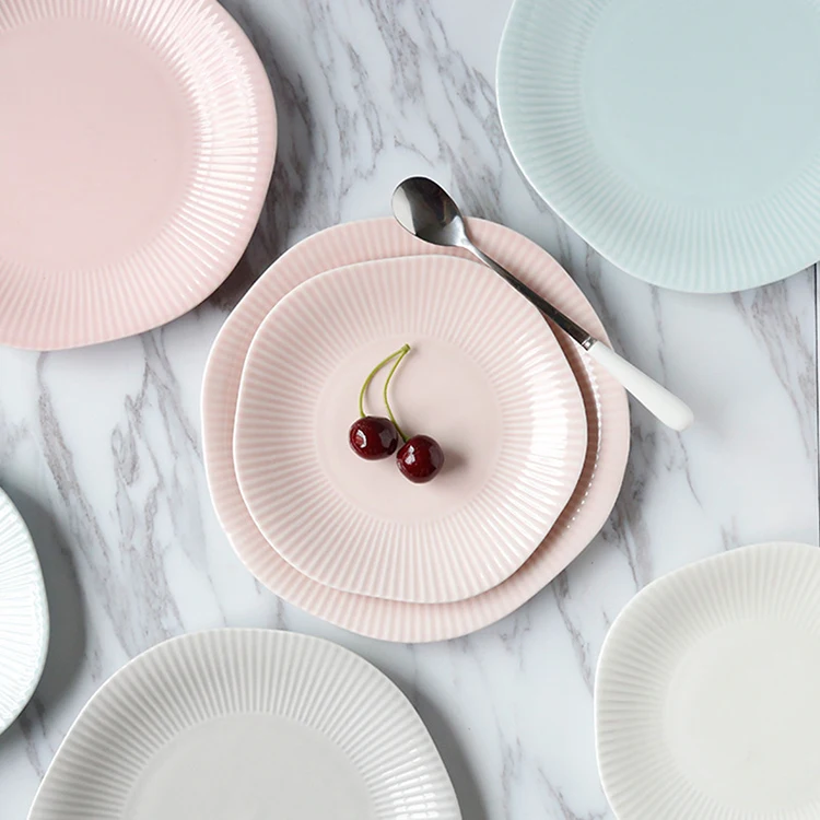 Bone china ceramic fruit tableware plates chargers plate for household dishes plate