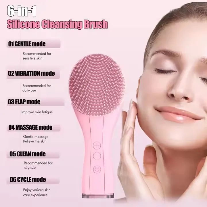 New beauty device facial massager Face Wash Machine Sonic Vibrating Silicone Facial Cleansing Brush face scrubber