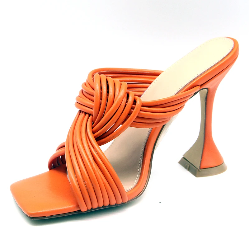 Women strap High Heel Mules Ladies Sexy Stiletto Heel Dress Party slippers