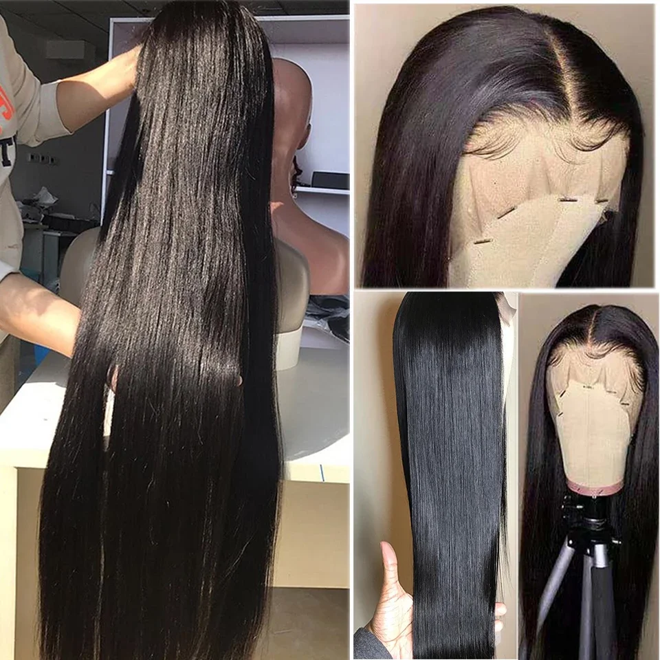  13x4 Transparent Lace Wig Human Hair Front Wigs For Black Women 100% Brazilian