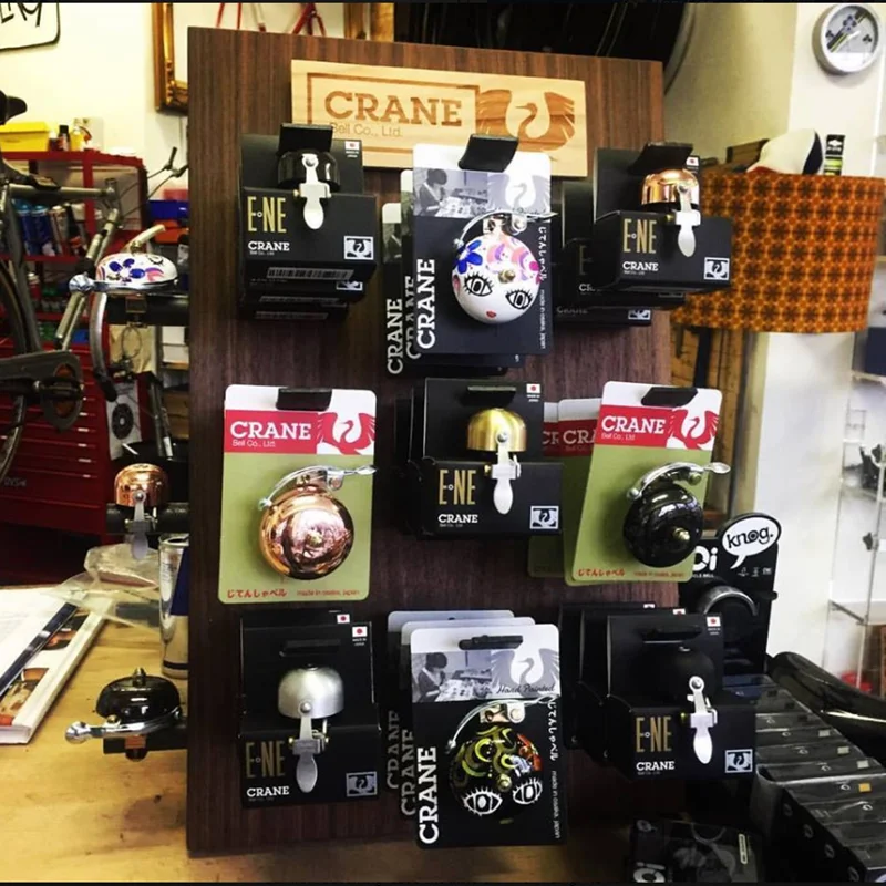 
Crane E-ne bell Japanese unique Polished Gold Bicycle Small Brass Bells for sale bike brass bells 
