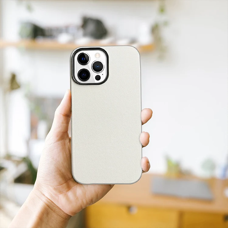 High Quality Full Wrapped Nappa Leather Mobile Phone Case for iPhone 13