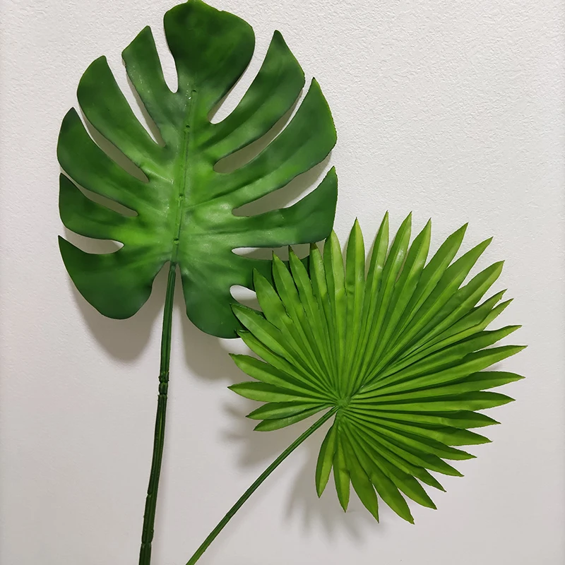 Nearly Natural Fan Leaf Faux Plants Real Touch Monstera Leaves Spring Taro Leaf Artificial Plant Monstera Bush With Root