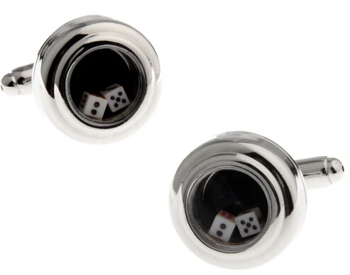 Wholesale Cufflinks Novelty Gambling Design Poker Dice Design Copper Cuff Links