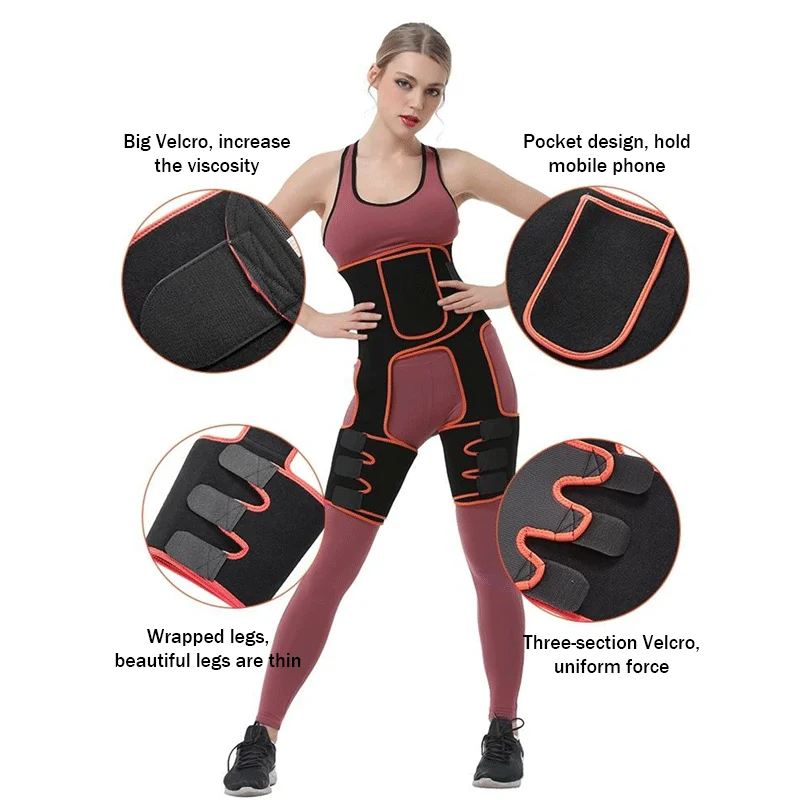 Slimming Underwear 3 In 1 Waist Trainer Pocket Thigh Eraser Trimmer Strap Leg Butt Lifter For Women