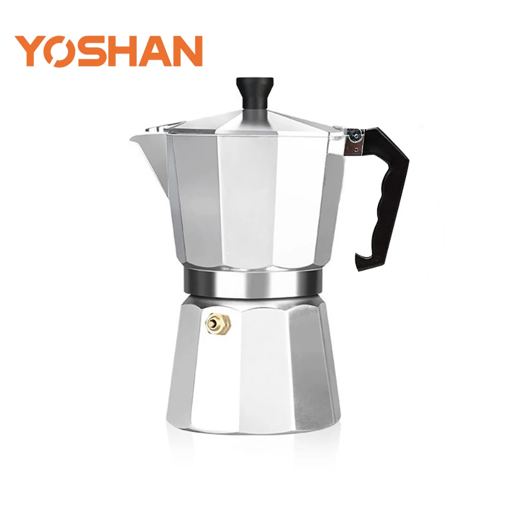 Stovetop Materials Guangzhou Italy Aluminum 3 Cup Cups Mocha  Maker Black Moka Pot Coffee