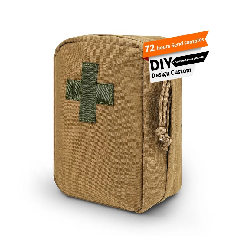 Emsrun OEM Camouflage Molle Medical Tactical IFAK Pouch First Aid Pouch IFAK Trauma Kit Survival Bag Include Cross Patch