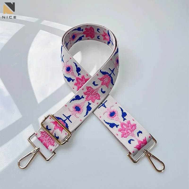 Wholesale Colorful Wide Shoulder Strap Replacement Fashionable Webbing Bag Strap Adjustable crossbody Bag Straps for DIY Handbag