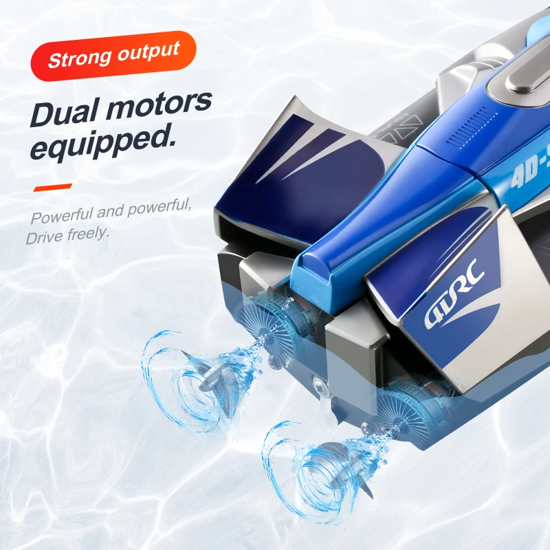 Colorful 2.4G RC Racing Boat High Speed Yacht Anti-Crash Remote Control Speedboat Self-Righting Novice Level RC Jet Boat