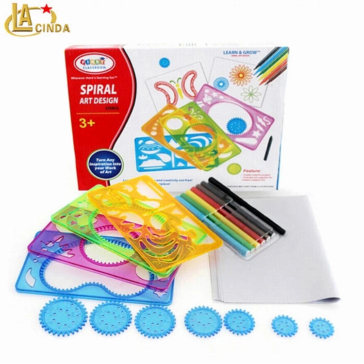 spirograph ruler drawing set plastic Graphics model ruler kids toys spirograph