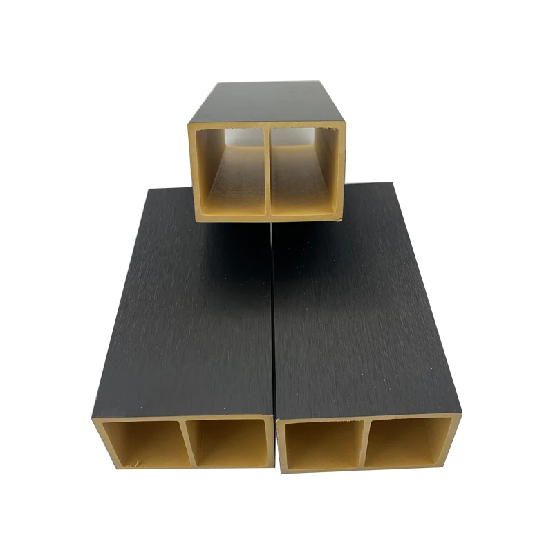 Cheap Custom Outdoor Wpc Composite Hollow Wood Timber Tubes Exterior Column Lid Eco-Wood Square Timber Tube Panel