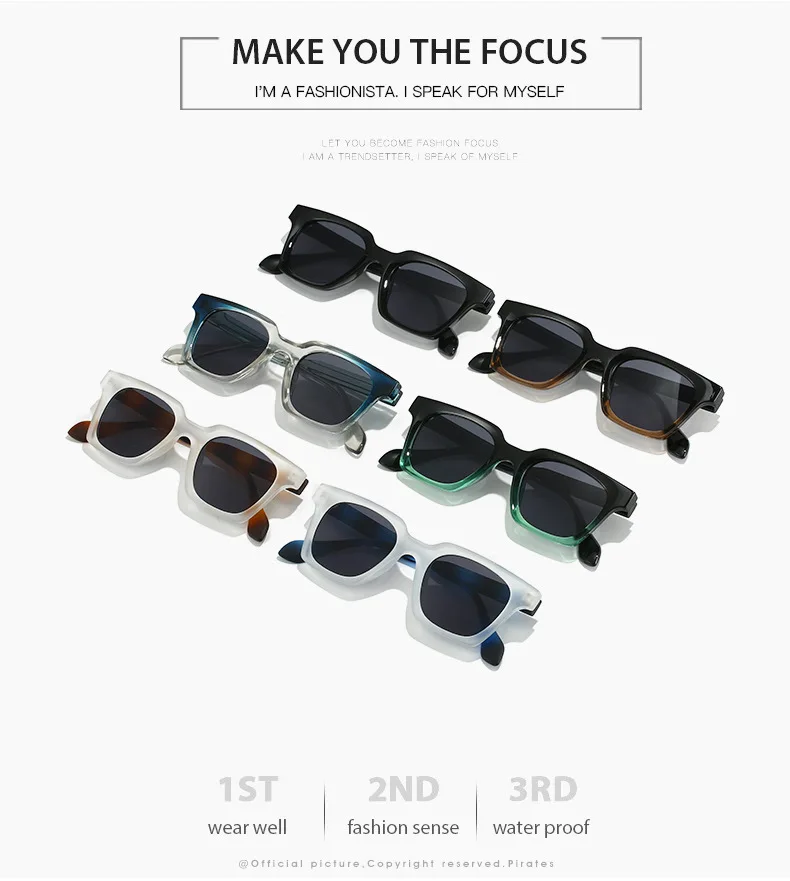 Trending Products 2024 New Arrivals Luxury Sunglasses Colorful Cheap Designer Square Sunglasses
