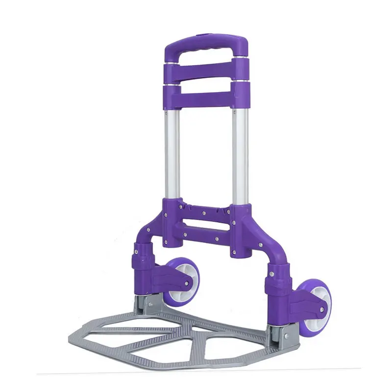 Collapsible colorful portable light and small-occupied two-wheeled handcart