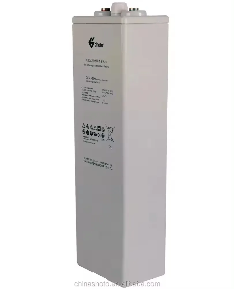 SHOTO GFMJ  VRLA Gel Battery GFMJ-600 Gel Battery Certification CE UL and  ISO 9001: 2008 and  GB/T 28001- 2011