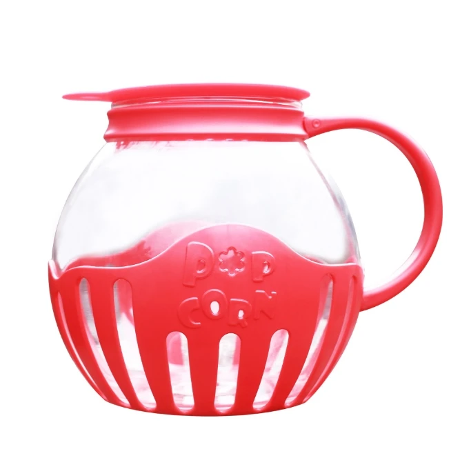 2.25qt Microwave Micro-pop Popcorn Popper Borosilicate Glass Round Microwave Popcorn Popper For Microwave Use Hot Air Popcorn