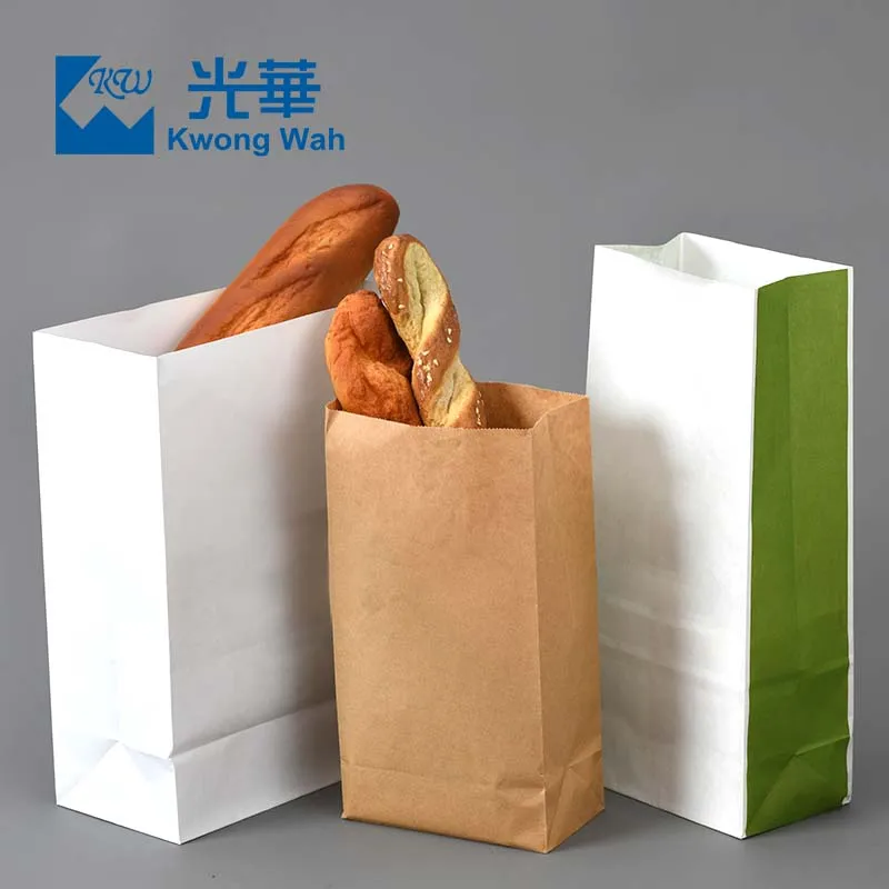 Wholesale High Quality Food Bags Baguette French Caterpillar Bread Bakery Paper Flat Bag