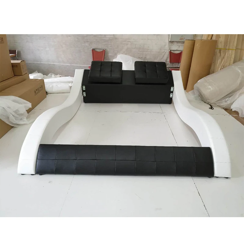 
Best-selling new modern concise style leather bed queen size king size Bedroom furniture 