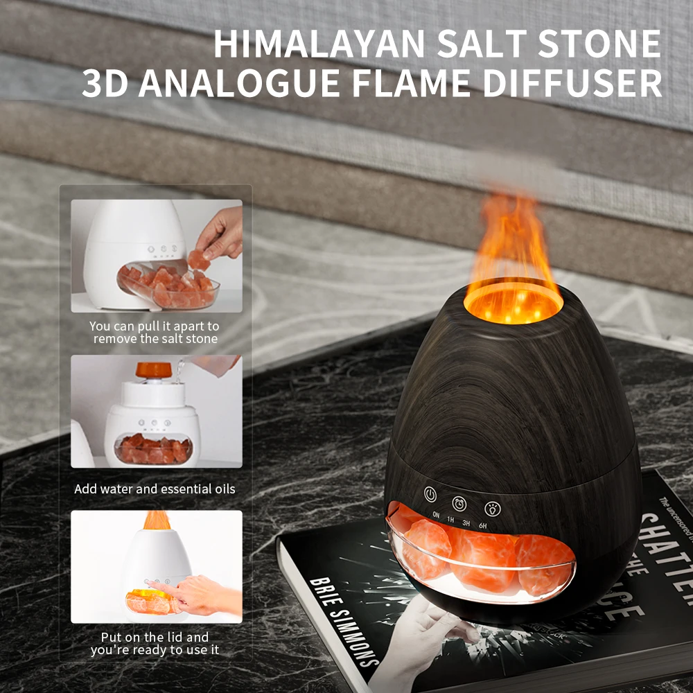 New 200ml Volcanic Aroma Diffuser 3D Firework Essential Oil Humidifier Depilated Flame for Household Use