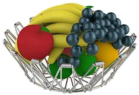 Deformable Fruit Basket Changeable Creative Fruit Basket Colorful Metal Wire Fruit Basket