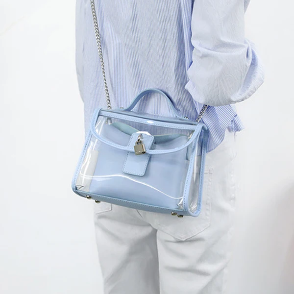 
EM490 Online wholesale latest women clear pvc shoulder bag ladies hand bags handbags 