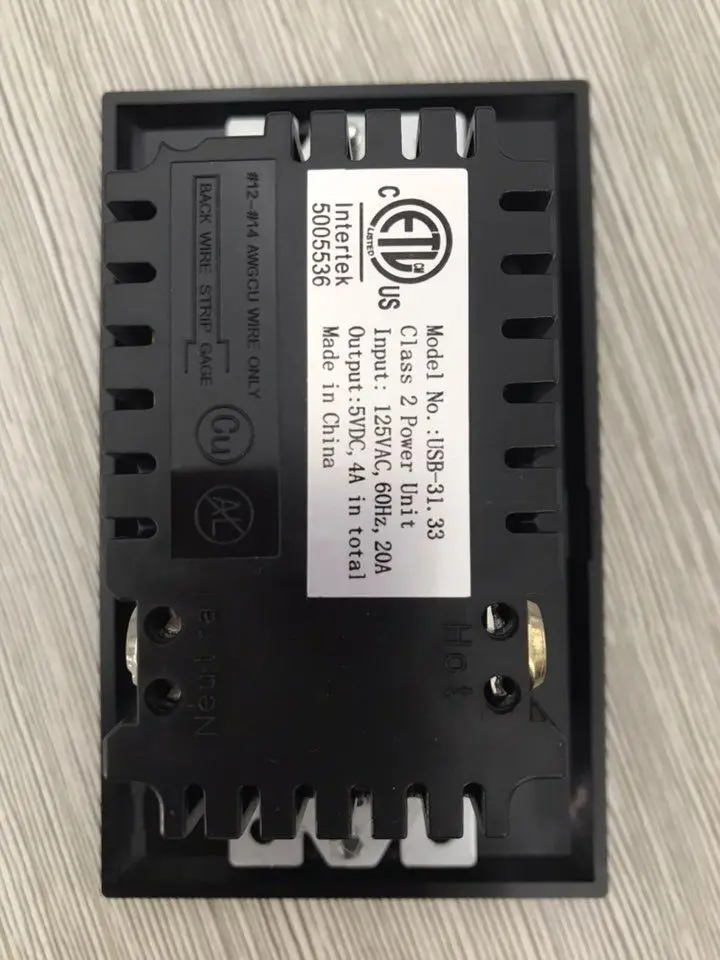 US Canada Wall outlet 15A 125V duplex TR receptacle 5V 2.1A Dual USB Charging Ports wall socket for mobile phone & PAD charging