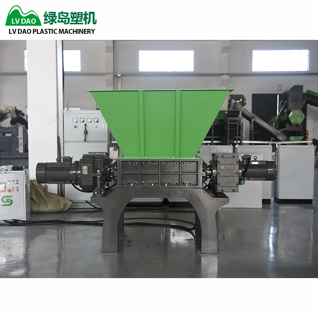 Lvdao Plastic Shredder Customized Cardboard Box Bottle Tire Double Shaft Plastic Shredder Machine