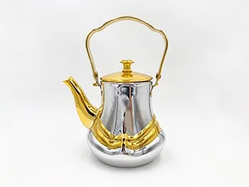 Turkish design  26oz 36oz 48oz  stainless steel Moroccan  kettle tea pot milk pot coffee pot with die cut handle