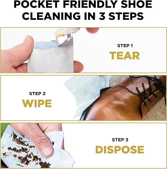 All-Purpose Premium Wet Sneaker Wipes 30pcs per Pack Disposable Portable Wipes for Shoes Scented with Soft Fragrance Cleansing