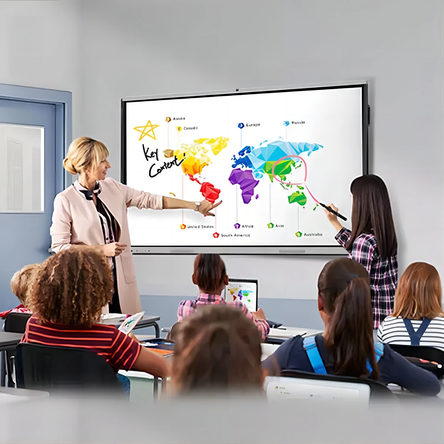 75 inch smart whiteboard tv touch screen online home school meeting education board device all in one pc interactive flat panel