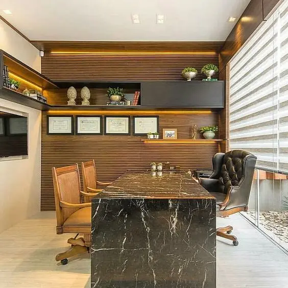 Modern L shaped stone office desk furniture sets modern marble counter top solid surface office table and chairs