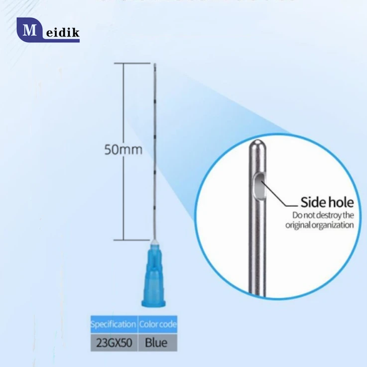 Fine micro cannula 23G 50mm medical micro cannula injection