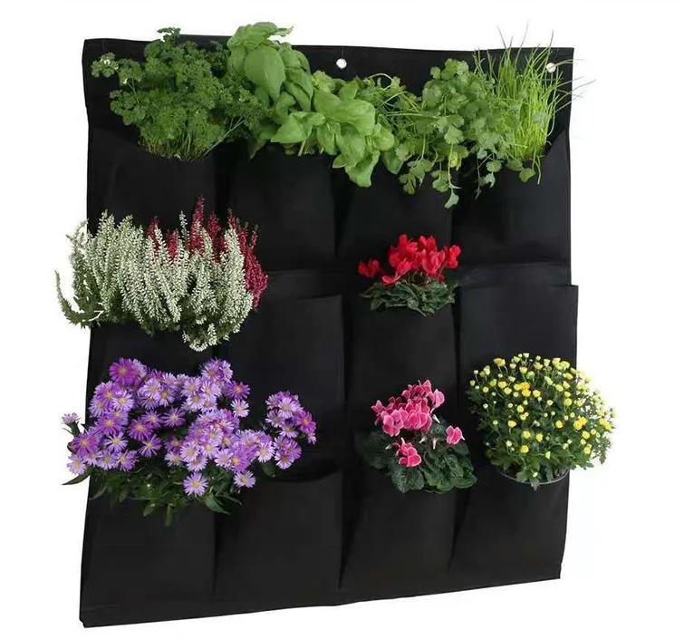 Outdoor Garden 2 36 Pockets Fabric Cloth Vertical Garden Non Woven Nursery Felt Planter Grows Bag Wall Hanging Plant Grow Bags