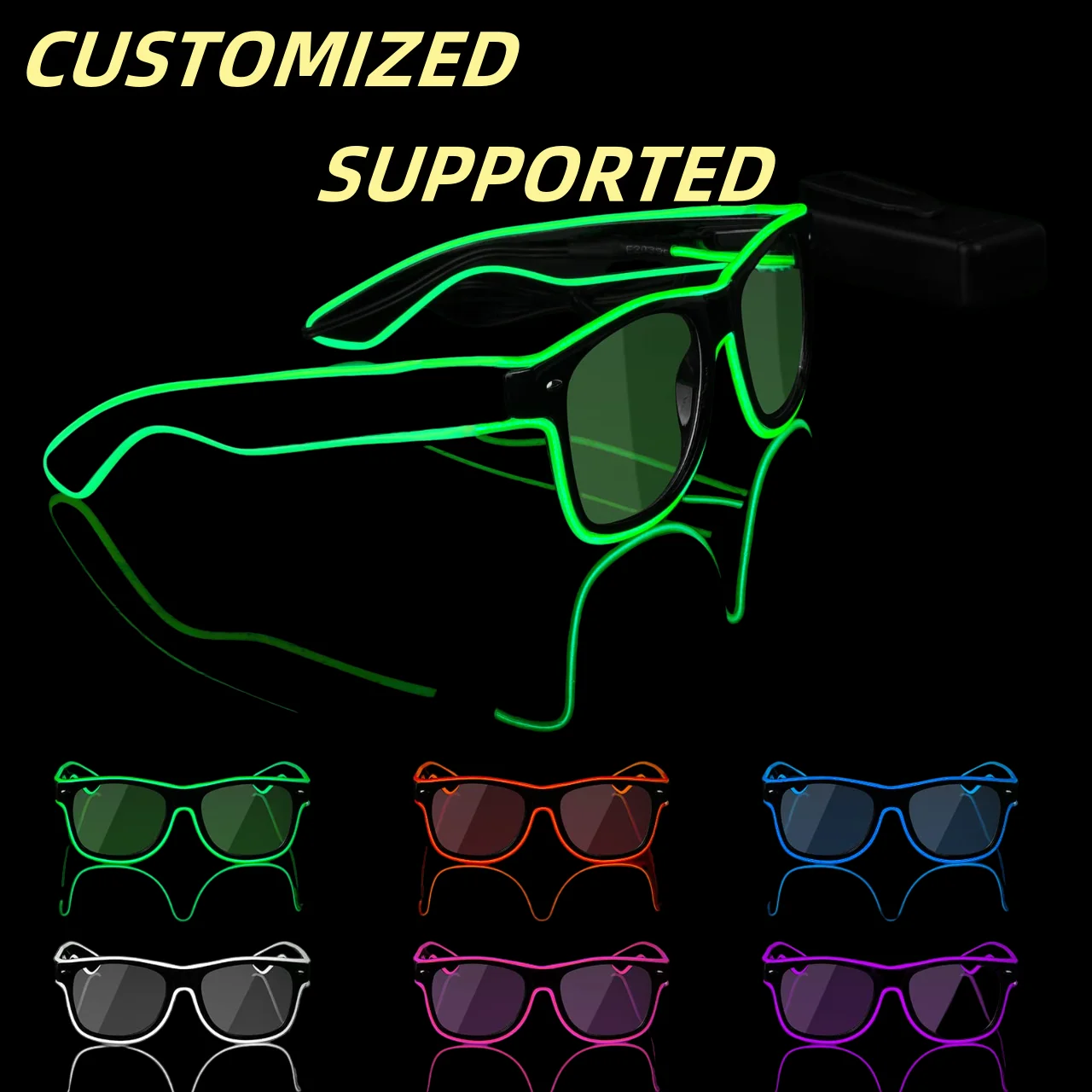 Voice Control Version Adult Role Play Party Sunglasses EL Wire LED Luminous Shutter Glasses