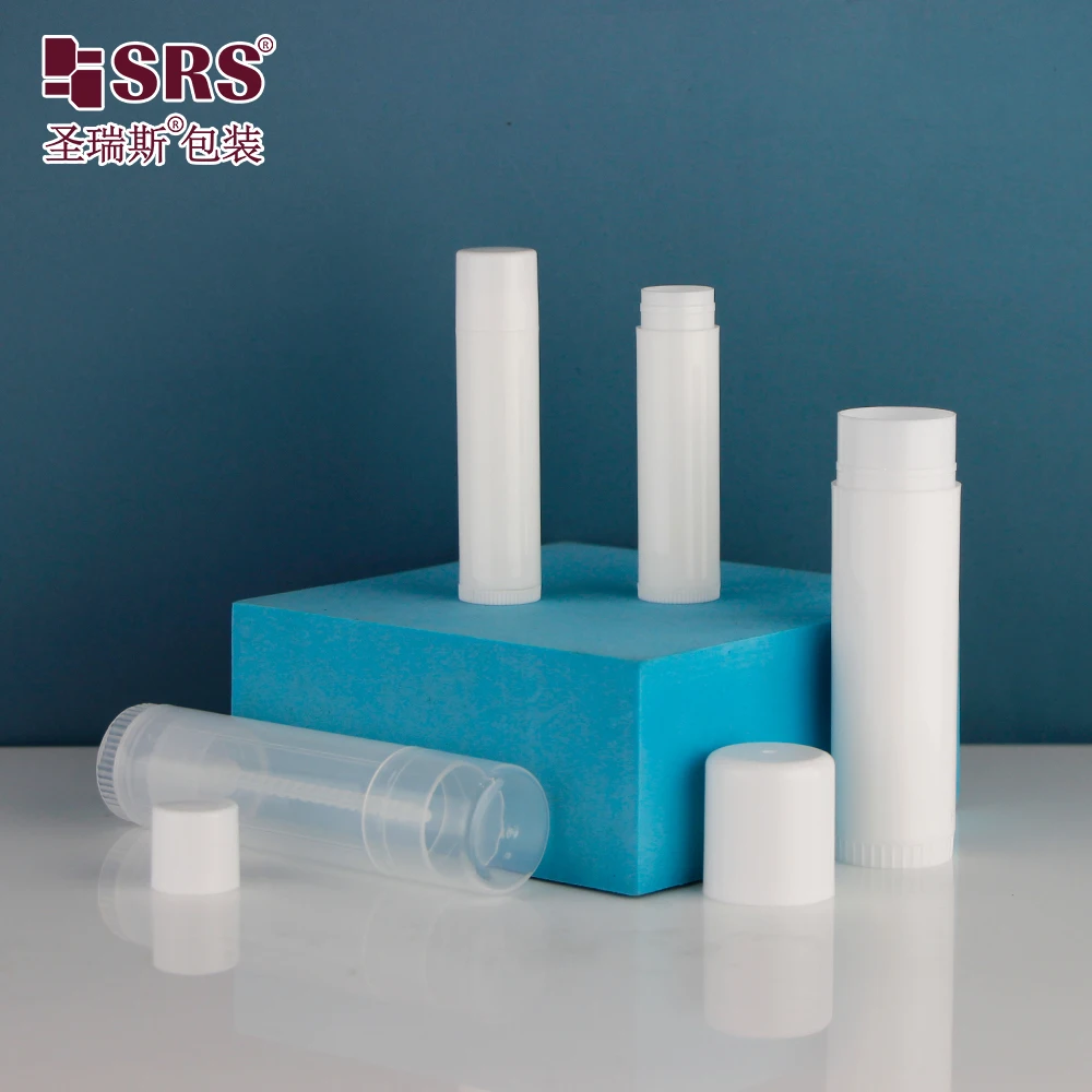 D047-5ml 15ml Transparent Clear Red White Empty PP Plastic Lip Treatment Tube 5ml For Lip Balm Moisturizer