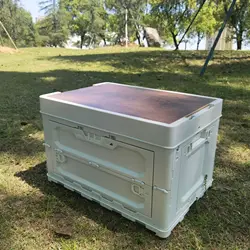 Outdoor Plastic Folding Storage Box 60L Portable Organizer Camping Collapsible Storage Boxes Bins