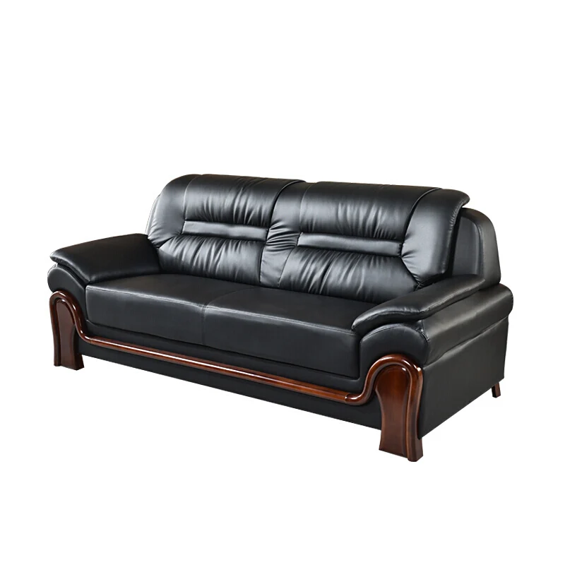Eco-friendly Antique Style Synthetic Leather Soft 1/3 Seat Sofa Elastic Large  Sectional Sofa Office Sofa Reception
