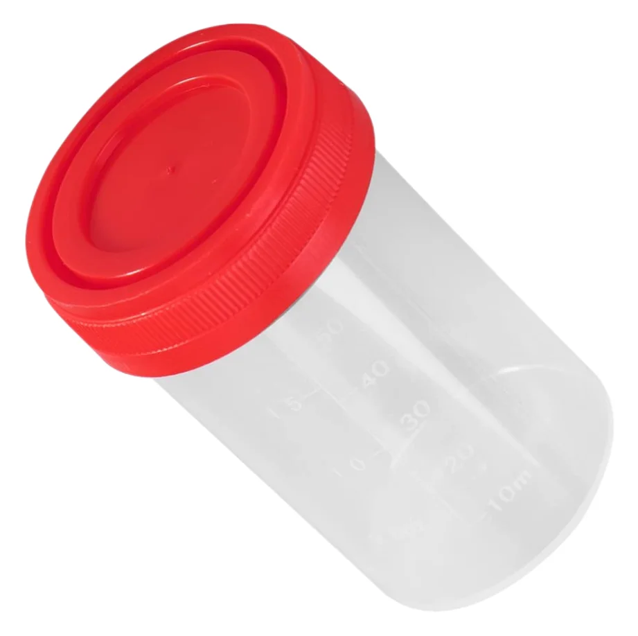 Disposable Plastic Medical Patient Test Sample Cup Sputum Fecal Specimen Collector 30ml 60ml 120ml Stool Urine Container